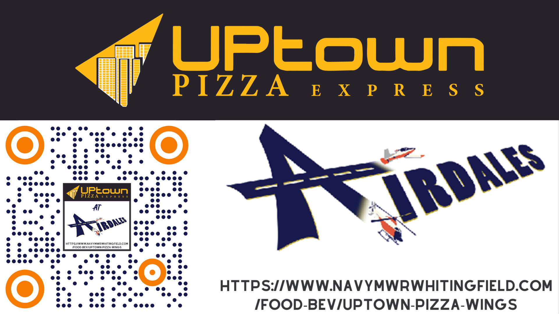 Uptown Pizza Express with QR and Airdales Logo.png